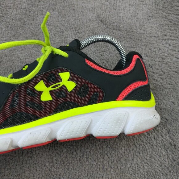 Under Armour Micro G Assert Womens Size 8 Running Shoes Black Yellow Pink Low - Picture 7 of 11